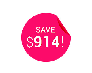 Save $914 us dollars sticker
