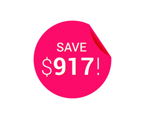 Save $917 us dollars sticker