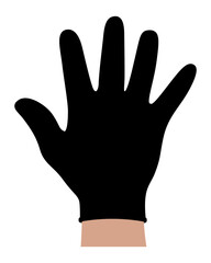 Black Common Short Glove Template Vector On White Background