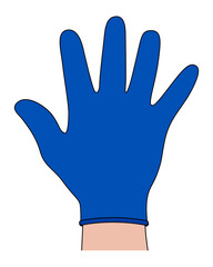 Blue Common Short Glove Template Vector On White Background