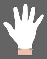 White Common Short Glove Template Vector On Gray Background