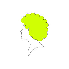 woman line art, beauty face girl. continuous line drawing, yellow hair