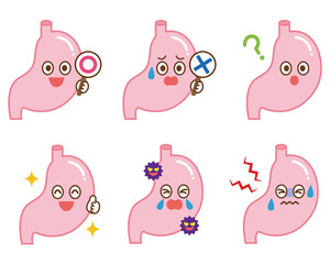 胃のキャラクター　イラストセット
