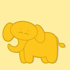 Elephant on light yellow background
