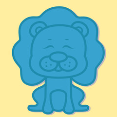 Lion on light yellow background