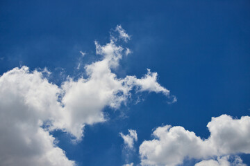 夏の綺麗な青空と白い雲の風景