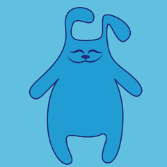 Thick Easter rabbit in blue