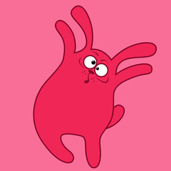 Thick Easter rabbit in pink