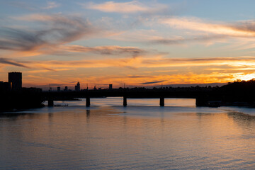Fototapeta na wymiar Sunset view from Parramatta River, Sydney, Australia.