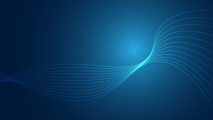 abstract blue wave background light lines vector background.