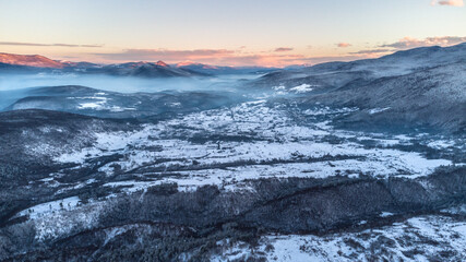 snow covered mountains