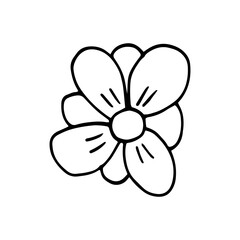 abstract flower icon. hand drawn doodle. vector, scandinavian, nordic, minimalism, monochrome. plant, herbarium.