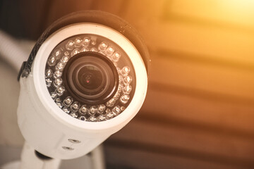 CCTV camera and sunlight