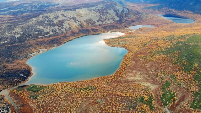 Russia, the region of the Kolyma river. Lake Jack London.