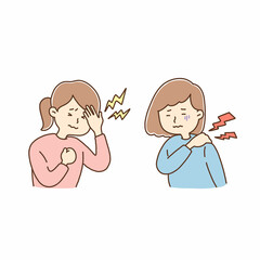 女性、ストレス、体調不良、頭痛、肩こり