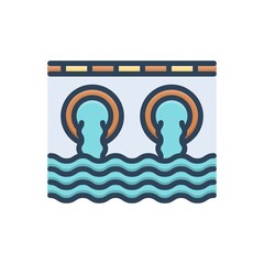 Color illustration icon for drainage