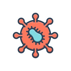 Color illustration icon for viruses