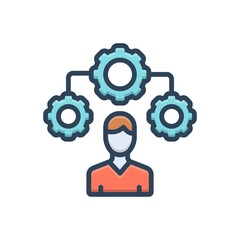Color illustration icon for coordinator