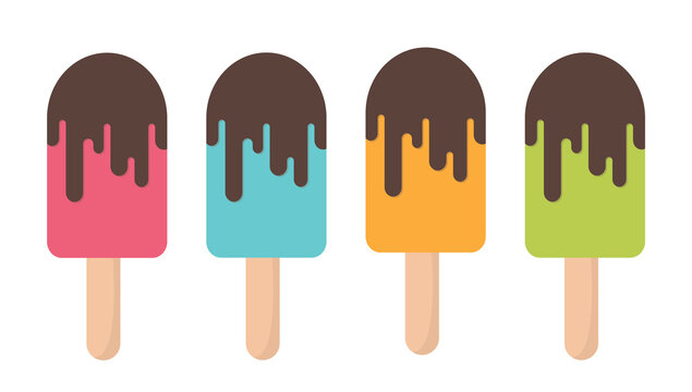 Popsicle ice cream set flavor vector image design