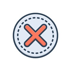 Obraz premium Color illustration icon for not