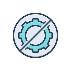 Color illustration icon for not