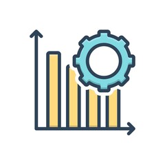 Color illustration icon for productivity