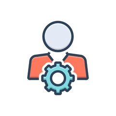 Color illustration icon for competent