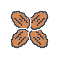 Color illustration icon for dried