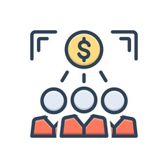 Color illustration icon for investors