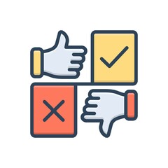 Color illustration icon for consequence