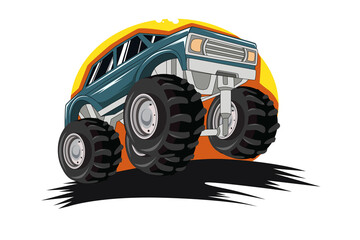 monster truck jumping vector © inferno_studio3