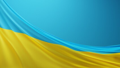 Abstract Ukraine Flag 3D Render (3D Artwork)