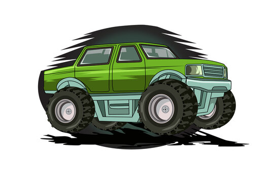 monster truck off road illustration vector