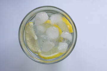homemade lemonade with ice and flowers