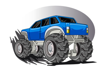 the blue monster truck vector © inferno_studio3