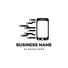 Mobile phone Technology Logo.Digital Mobile phone symbol, vector illustration stock illustration