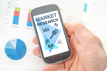 Market research concept on a smartphone