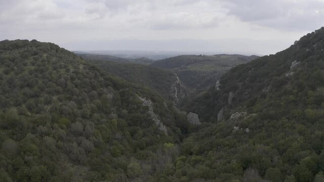 Aerial, Polylimnio Waterfalls, Peloponnes, Greece