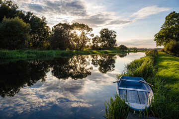Paddelboot am Finowkanal, Eberswalde, Berlin