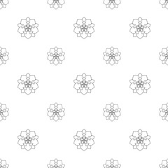 hand-drawn floral and mandala outline repeat pattern, repeat pattern for textile, fabric, web backdrop, and packaging. pattern added to the swatch panel.