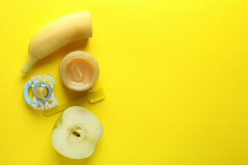 Concept of tasty baby food or nutrition