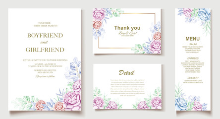Elegant watercolor wedding invitation floral 