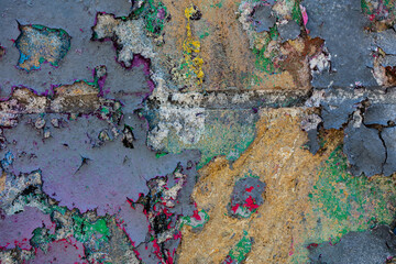 abstract colored texture. Old scratches, stain, paint splats, spots on the wall