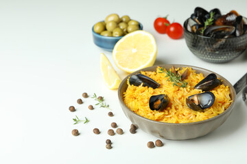 Concept of delicious food with Spanish Paella
