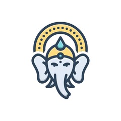 Color illustration icon for ganesh chaturthi