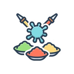 Color illustration icon for holi