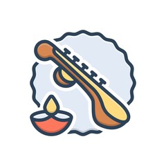 Color illustration icon for basant panchami