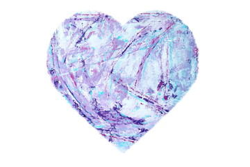 Pink and Purple Heart on White Background