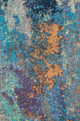 abstract colored texture. Old scratches, stain, paint splats, spots on the wall