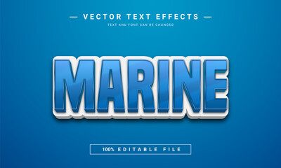Marine text effect template use for product brand and business logo